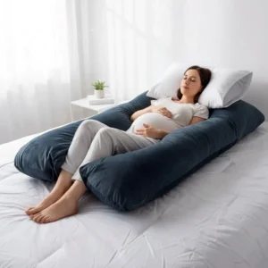 Almohada Jumbo 7en1 Maternidad Descanso Embarazo Y Lactancia Gris Oscuro Velour