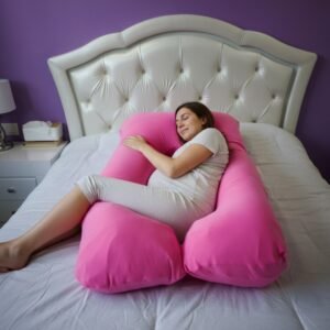 Almohada Descanso Embarazo Y Lactancia 7en1 Algodón Novadesk Rosa Liso